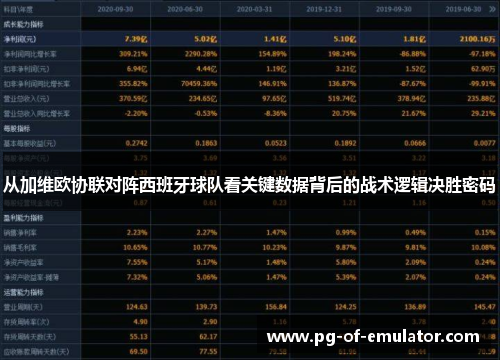 从加维欧协联对阵西班牙球队看关键数据背后的战术逻辑决胜密码 从加维欧协联对阵西班牙球队看关键数据背后的战术逻辑决胜密码